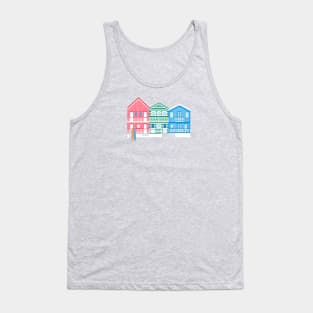 Striped Colorful Houses on Costa Nova Beach, Portugal Tank Top